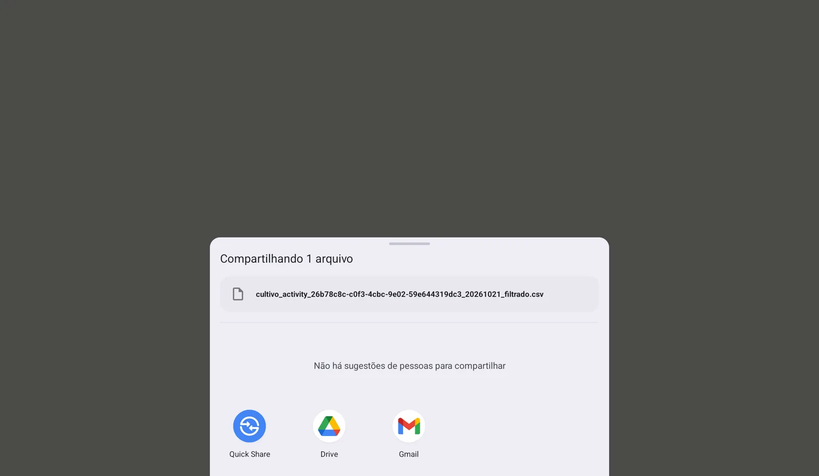Tela do Cultivo — Exporte o CSV